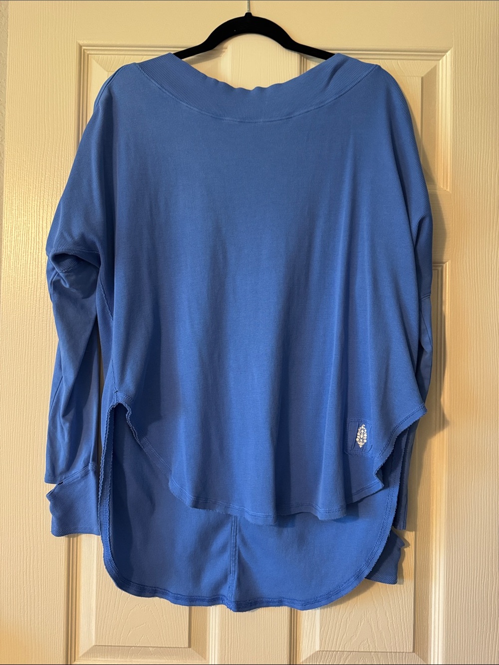 Free People Relaxed Blue Women's Long Sleeve Top